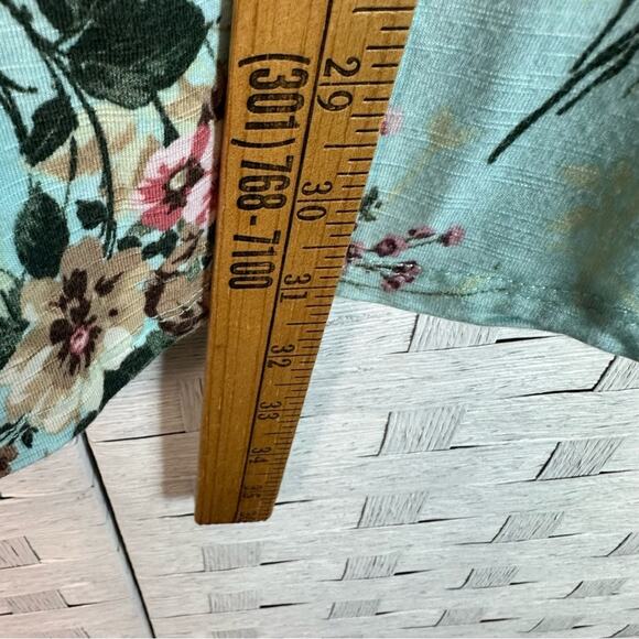 Torrid floral tunic, top, empire, cut ruffle, cap sleeve bohemian plus size - Picture 8 of 10